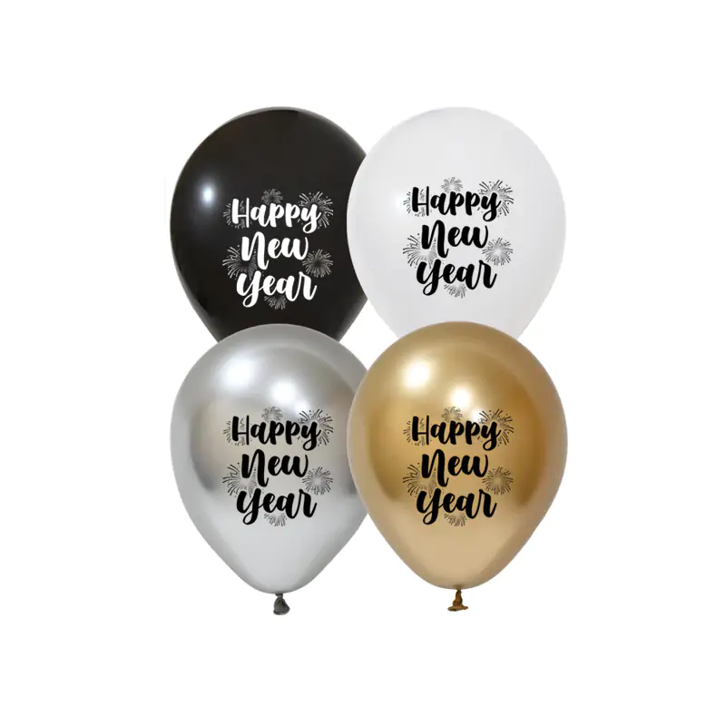 1+1 Happy New Year 12" Krom Balon (100'lük)